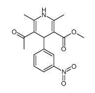 4-(3'-nitrophenyl)-2,6-dimethyl-3-aceto-1,4-dihydropyridine-5-carboxylic acid methyl ester Structure