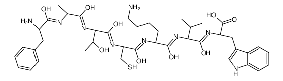 (2S)-2-[[(2S)-2-[[(2S)-6-amino-2-[[(2R)-2-[[(2S,3R)-2-[[(2S)-2-[[(2S)-2-amino-3-phenylpropanoyl]amino]propanoyl]amino]-3-hydroxybutanoyl]amino]-3-sulfanylpropanoyl]amino]hexanoyl]amino]-3-methylbutanoyl]amino]-3-(1H-indol-3-yl)propanoic acid Structure