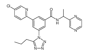 3-(5-chloropyridin-2-yl)-5-(5-propyltetrazol-1-yl)-N-(1-pyrazin-2-yl-ethyl)benzamide hydrochloride Structure