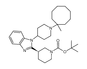 tert-butyl (3R)-3-{1-[1-(1-methylcyclooctyl)-4-piperidinyl]-1H-benzimidazol-2-yl}-1-piperidinecarboxylate结构式