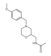 2-Acetylaminomethyl-4-(p-methoxybenzyl)morpholine结构式