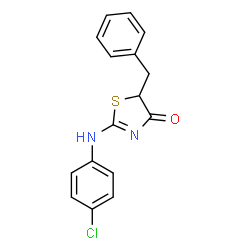 (E)-5-benzyl-2-((4-chlorophenyl)imino)thiazolidin-4-one structure