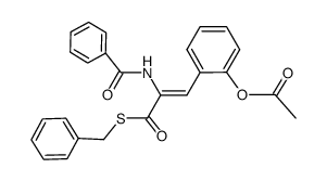 S-benzyl (Z)-2-benzoylamino-o-(acetoxy)thiocinnamate Structure