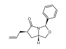 (+)-(2R,5S,7R)-1-aza-3-oxa-2-phenyl-7-allylbicyclo[3.3.0]octan-8-one结构式