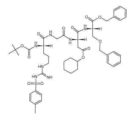 Boc-Arg(Tos)-Gly-Asp(OcHex)-Ser(Bzl)-OBzl Structure