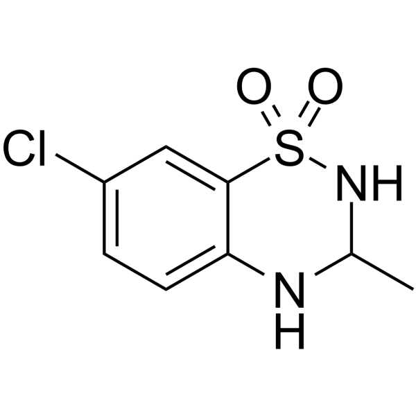 7-氯-3-甲基-3,4-二氢-2H-1,2,4-苯并噻二嗪-1,1-二氧化物结构式