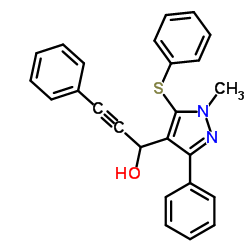 1-[1-Methyl-3-phenyl-5-(phenylsulfanyl)-1H-pyrazol-4-yl]-3-phenyl-2-propyn-1-ol picture