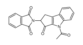 4-Acetyl-2-(1,3-dihydro-1,3-dioxo-2H-isoindol-2-yl)-1,4-dihydrocyclopent[b]indol-3(2H)-one Structure