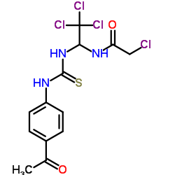 N-(1-{[(4-Acetylphenyl)carbamothioyl]amino}-2,2,2-trichloroethyl)-2-chloroacetamide Structure