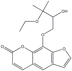 8-(3-Ethoxy-2-hydroxy-3-methylbutyloxy)psoralen结构式