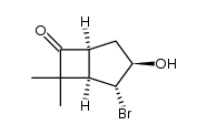 (+/-)-2-exo-bromo-3-endo-hydroxy-7,7-dimethylbicyclo[3.2.0]heptan-6-one结构式