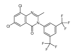 3-[3,5-bis(trifluoromethyl)phenyl]-6,8-dichloro-2-methylquinazolin-4-one structure