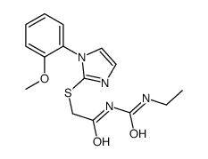 N-(ethylcarbamoyl)-2-[1-(2-methoxyphenyl)imidazol-2-yl]sulfanylacetamide结构式