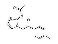 N-[3-[2-(4-methylphenyl)-2-oxoethyl]-1,3-thiazol-2-ylidene]acetamide Structure