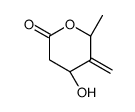 (4R,6R)-4-hydroxy-6-methyl-5-methylideneoxan-2-one Structure