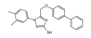 s-Triazole-2-thiol, 5-(4-biphenylyloxymethyl)-1-(3,4-dimethylphenyl)- Structure