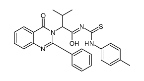 1-(3-Methyl-2-(4-oxo-2-phenyl-3,4-dihydro-3-quinazolinyl)butyryl)-3-(p-tolyl)-2-thiourea结构式