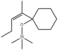 Trimethyl[1-[(Z)-1-methyl-1-butenyl]cyclohexyloxy]silane结构式