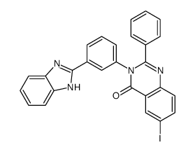 3-[3-(1H-benzimidazol-2-yl)phenyl]-6-iodo-2-phenylquinazolin-4-one Structure