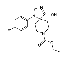 ethyl 1-(4-fluorophenyl)-4-oxo-1,3,8-triazaspiro[4.5]decane-8-carboxylate structure