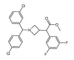 methyl {1-[(3-chlorophenyl)(4-chlorophenyl)methyl]azetidin-3-yl}(3,5-difluorophenyl)acetate Structure