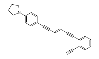 2-[6-(4-pyrrolidin-1-ylphenyl)hex-3-en-1,5-diynyl]benzonitrile Structure