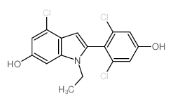 4-Chloro-2-(3,5-dichloro-4-hydroxyphenyl)-1-ethylindol-6-ol结构式