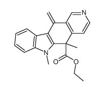 5-carbrthoxy-5,6-dimethyl-11-methylenepyrido<4,3-b>carbazole结构式