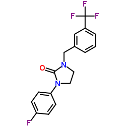 1-(4-FLUOROPHENYL)-3-[3-(TRIFLUOROMETHYL)BENZYL]TETRAHYDRO-2H-IMIDAZOL-2-ONE结构式