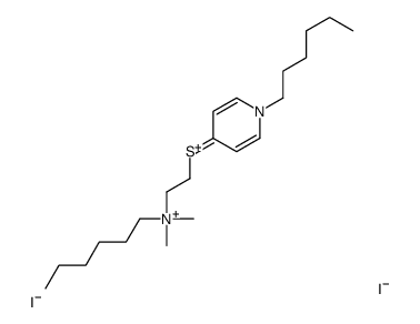 hexyl-[2-(1-hexylpyridin-1-ium-4-yl)sulfanylethyl]-dimethylazanium,diiodide结构式