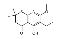 6-Ethyl-5-hydroxy-7-methoxy-2,2-dimethyl-2H-thiopyrano<2,3-b>pyridin-4(3H)-on Structure