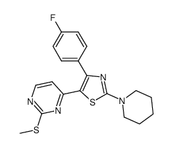 4-[4-(4-fluorophenyl)-2-piperidin-1-yl-thiazol-5-yl]-2-methylsulfanylpyrimidine Structure