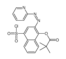 4-(chlorosulphonyl)-2-(2-pyridylazo)-1-naphthyl pivalate structure