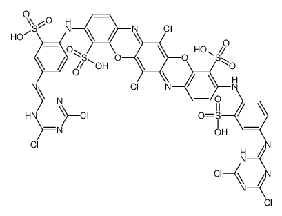 6,13-dichloro-3,10-bis[[4-[(4,6-dichloro-1,3,5-triazin-2-yl)amino]sulphophenyl]amino]triphenodioxazine-4,11-disulphonic acid picture