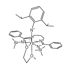 [Me3SiNC(Ph)N(CH2)3NC(Ph)NSiMe3]Yb(NH-2,6-(i)Pr2C6H3)(DME)结构式