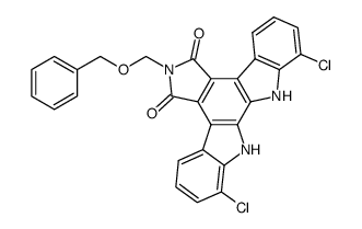 1,11-dichloro-12,13-dihydro-6-[(phenylmethoxy)methyl]-5H-indolo[2,3-a]pyrrolo[3,4-c]carbazole-5,7(6H)-dione结构式