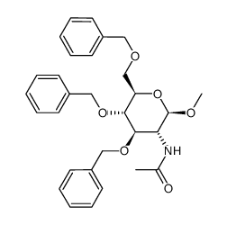 methyl 2-(N-acetylamino)-3,4,6-tri-O-benzyl-2-deoxy-β-D-glucopyranoside结构式