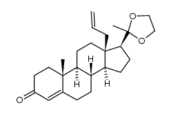 18-vinyl-20,20-ethylenedioxy-pregn-4-ene-3-one结构式