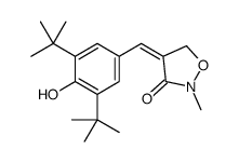 (4E)-4-[4-Hydroxy-3,5-bis(2-methyl-2-propanyl)benzylidene]-2-meth yl-1,2-oxazolidin-3-one结构式