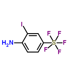 2-Iodo-4-(pentafluoro-λ6-sulfanyl)aniline Structure