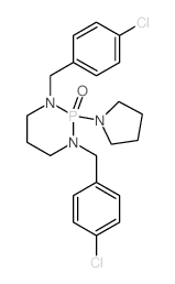 1,3,2-Diazaphosphorine,1,3-bis[(4-chlorophenyl)methyl]hexahydro-2-(1-pyrrolidinyl)-, 2-oxide Structure