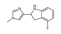 4-fluoro-2-(1-methylimidazol-4-yl)-2,3-dihydro-1H-indole结构式