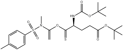 (S)4-(((叔丁氧基羰基)氨基)-5-((1-(N,4-二甲基苯基磺酰胺基)乙烯基)氧基)-5-硫代戊酸叔丁基酯图片
