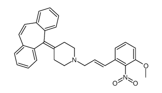 4-(dibenzo[1,2-a:1',2'-e][7]annulen-11-ylidene)-1-[(E)-3-(3-methoxy-2-nitrophenyl)prop-2-enyl]piperidine结构式