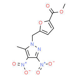 Methyl 5-[(5-methyl-3,4-dinitro-1H-pyrazol-1-yl)methyl]-2-furoate结构式