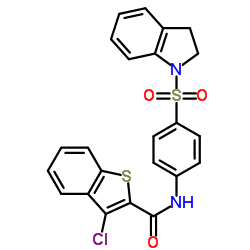 3-Chloro-N-[4-(2,3-dihydro-1H-indol-1-ylsulfonyl)phenyl]-1-benzothiophene-2-carboxamide结构式