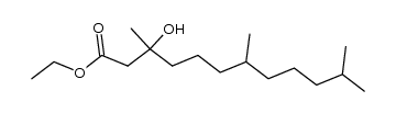 3-hydroxy-3,7,11-trimethyl-dodecanoic acid ethyl ester Structure