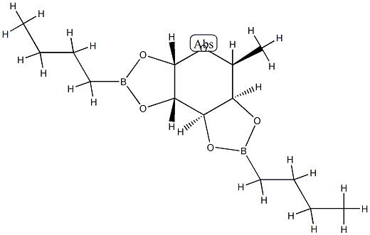 1-O,2-O:3-O,4-O-Bis(butylboranediyl)-6-deoxy-α-L-galactopyranose结构式