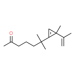 6-Methyl-6-[3-methyl-3-(1-methylethenyl)-1-cyclopropen-1-yl]-2-heptanone结构式