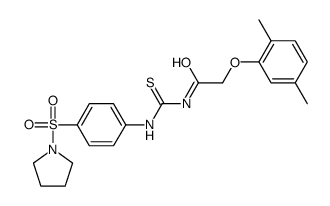 2-(2,5-dimethylphenoxy)-N-[(4-pyrrolidin-1-ylsulfonylphenyl)carbamothioyl]acetamide结构式